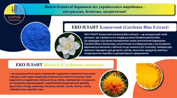 КФФ ГРУПП Жовто-блакитні барвники від українського виробника - натурально, безпечно, патріотично!