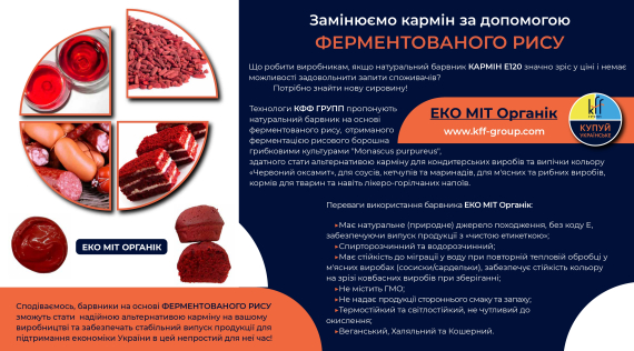 КФФ ГРУПП Замінюємо кармін за допомогою ферментованого рису!
