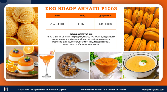 КФФ ГРУПП Аннато Р1063 - натуральний барвник для яскравих рішень!